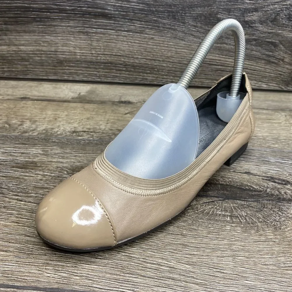 Naturalizer N5Contour Tan Leather Slip-on Flats Shoes 7 Loafers Comfort